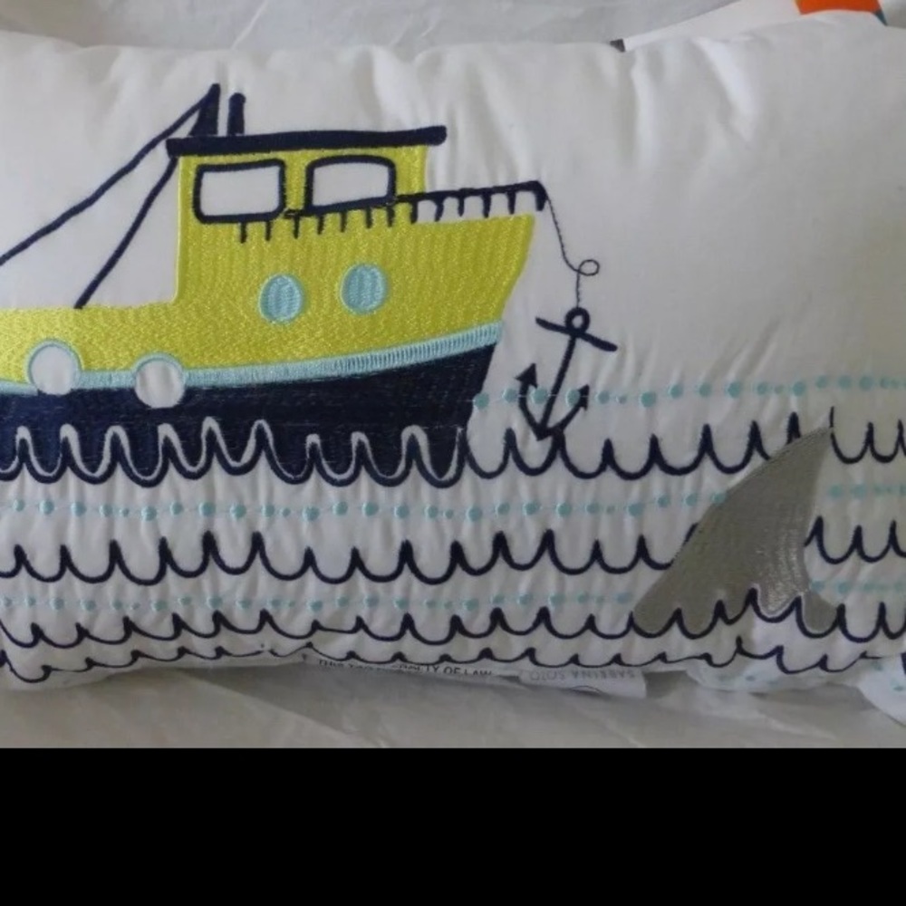 Sabrina Soto Charlie Boat Decorative Pillow 18" x 12"